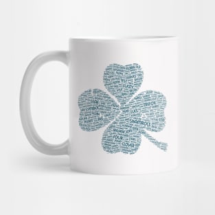 Shamrock Leaf Silhouette Shape Text Word Cloud Mug